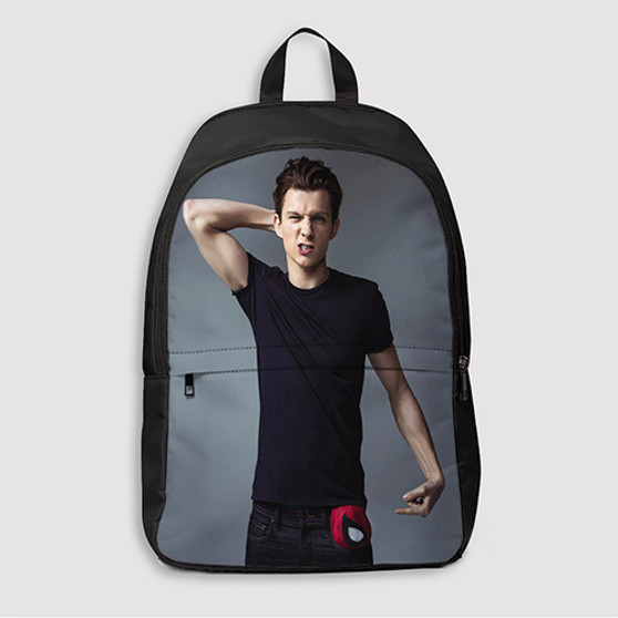Pastele Tom Holland Custom Backpack Awesome Personalized School Bag Travel Bag Work Bag Laptop Lunch Office Book Waterproof Unisex Fabric Backpack