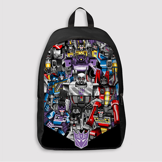 Pastele Transformers G1 Collage Custom Backpack Awesome Personalized School Bag Travel Bag Work Bag Laptop Lunch Office Book Waterproof Unisex Fabric Backpack
