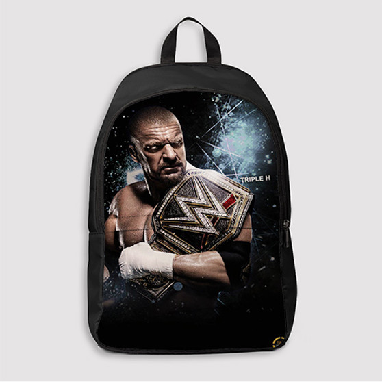Pastele Triple H WWE Custom Backpack Awesome Personalized School Bag Travel Bag Work Bag Laptop Lunch Office Book Waterproof Unisex Fabric Backpack