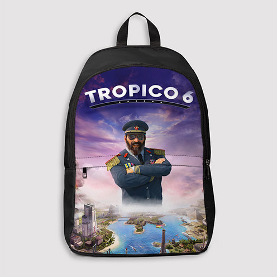 Pastele Tropico 6 Custom Backpack Awesome Personalized School Bag Travel Bag Work Bag Laptop Lunch Office Book Waterproof Unisex Fabric Backpack