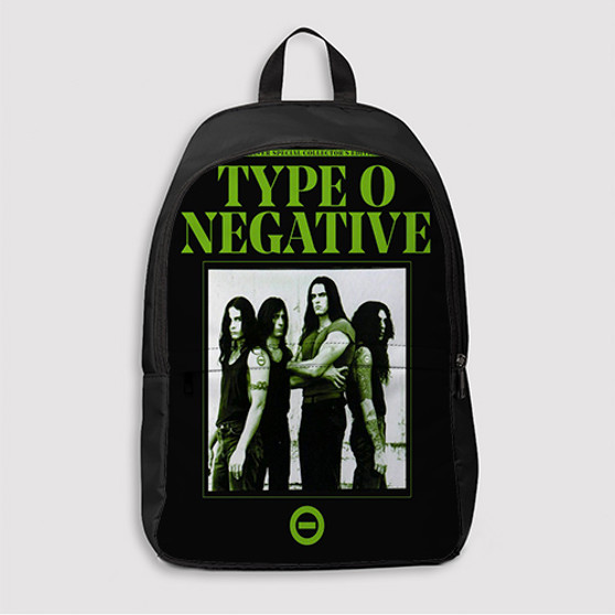 Pastele Type O Negative Band Custom Backpack Awesome Personalized School Bag Travel Bag Work Bag Laptop Lunch Office Book Waterproof Unisex Fabric Backpack