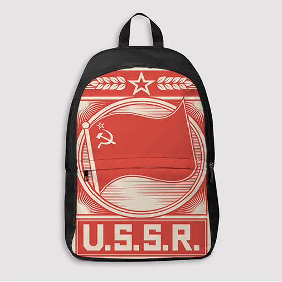 Pastele USSR Poster Custom Backpack Awesome Personalized School Bag Travel Bag Work Bag Laptop Lunch Office Book Waterproof Unisex Fabric Backpack