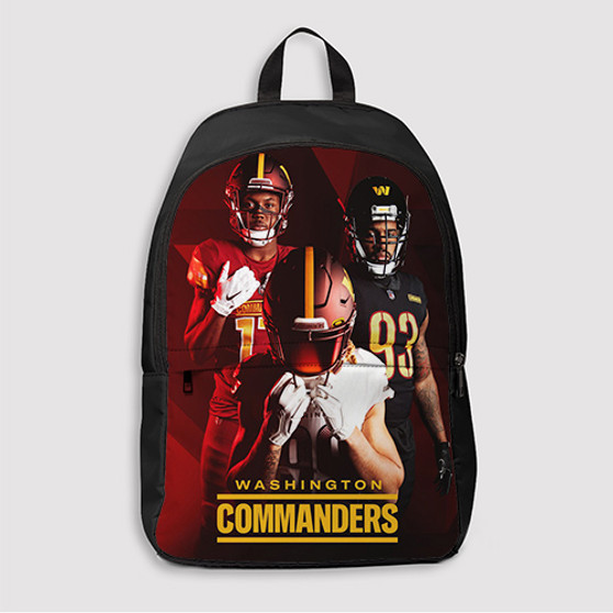 Pastele Washington Commanders NFL 2022 Custom Backpack Awesome Personalized School Bag Travel Bag Work Bag Laptop Lunch Office Book Waterproof Unisex Fabric Backpack