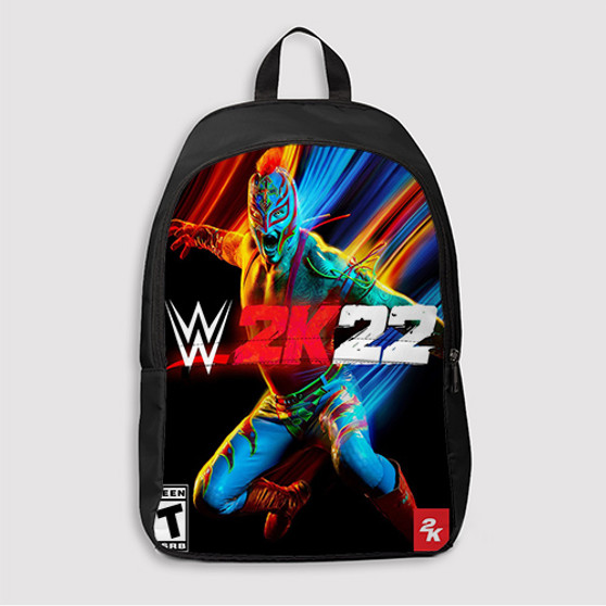 Pastele WWE 2 K22 Custom Backpack Awesome Personalized School Bag Travel Bag Work Bag Laptop Lunch Office Book Waterproof Unisex Fabric Backpack