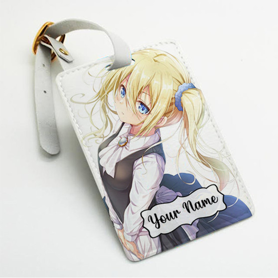 Pastele Ai Hayasaka Kaguya sama Custom Luggage Tags Personalized Name PU Leather Luggage Tag With Strap Awesome Baggage Hanging Suitcase Bag Tags Name ID Labels Travel Bag Accessories