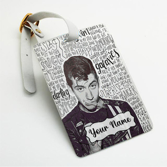 Pastele Alex Turner Quote Lyrics Custom Luggage Tags Personalized Name PU Leather Luggage Tag With Strap Awesome Baggage Hanging Suitcase Bag Tags Name ID Labels Travel Bag Accessories