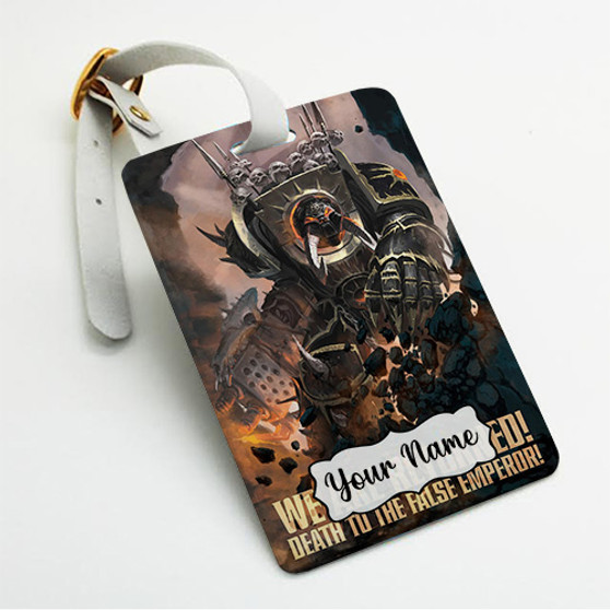 Pastele Black Legion Warhammer 40 K Custom Luggage Tags Personalized Name PU Leather Luggage Tag With Strap Awesome Baggage Hanging Suitcase Bag Tags Name ID Labels Travel Bag Accessories