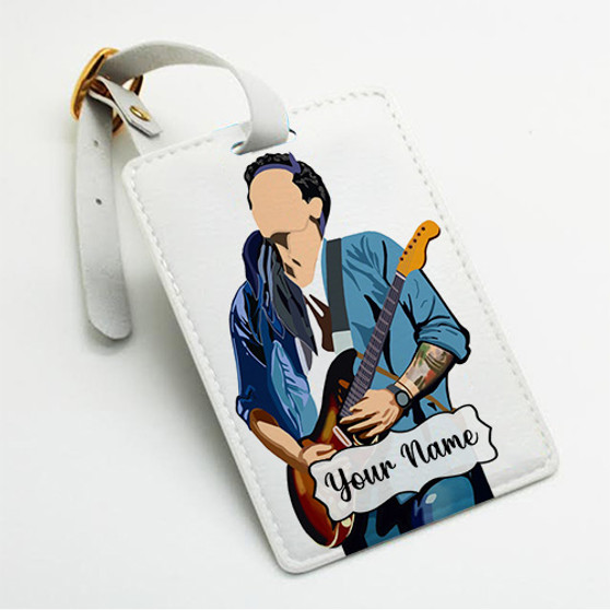 Pastele John Mayer Art Poster Custom Luggage Tags Personalized Name PU Leather Luggage Tag With Strap Awesome Baggage Hanging Suitcase Bag Tags Name ID Labels Travel Bag Accessories