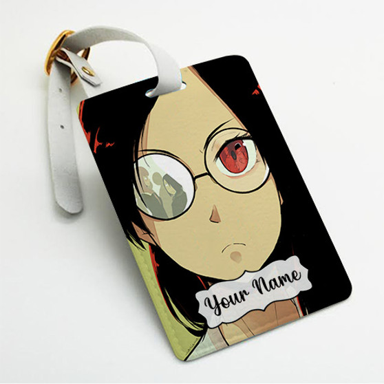 Pastele Kobachi Osaragi Kaguya sama Custom Luggage Tags Personalized Name PU Leather Luggage Tag With Strap Awesome Baggage Hanging Suitcase Bag Tags Name ID Labels Travel Bag Accessories