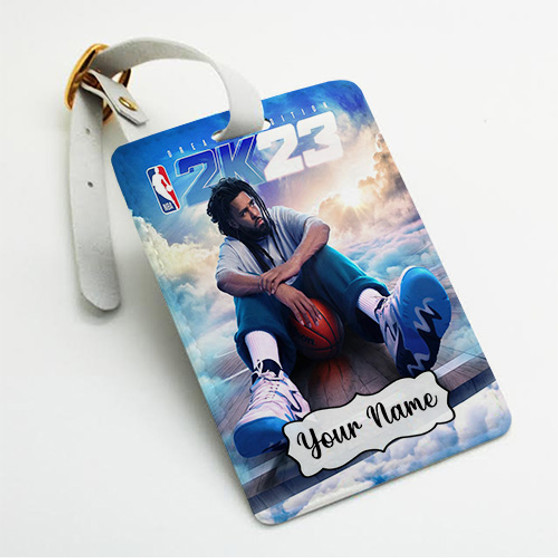 Pastele NBA 2 K23 Dreamer Edition Custom Luggage Tags Personalized Name PU Leather Luggage Tag With Strap Awesome Baggage Hanging Suitcase Bag Tags Name ID Labels Travel Bag Accessories