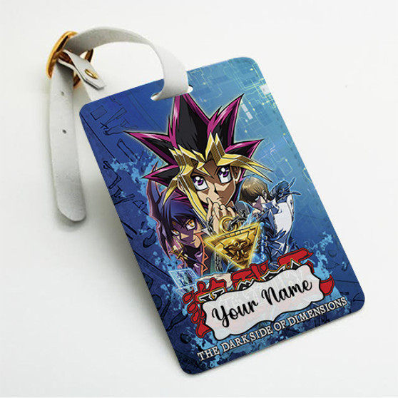 Pastele Yugioh The Darkside Of Dimensions Custom Luggage Tags Personalized Name PU Leather Luggage Tag With Strap Awesome Baggage Hanging Suitcase Bag Tags Name ID Labels Travel Bag Accessories