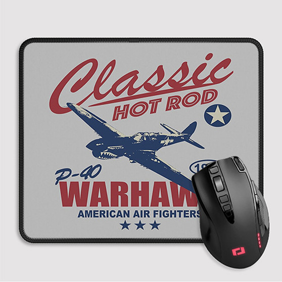 Pastele Classic P40 Warhawk Custom Mouse Pad Awesome Personalized Printed Computer Mouse Pad Desk Mat PC Computer Laptop Game keyboard Pad Premium Non Slip Rectangle Gaming Mouse Pad