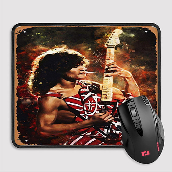 Pastele Eddie Van Halen Custom Mouse Pad Awesome Personalized Printed Computer Mouse Pad Desk Mat PC Computer Laptop Game keyboard Pad Premium Non Slip Rectangle Gaming Mouse Pad