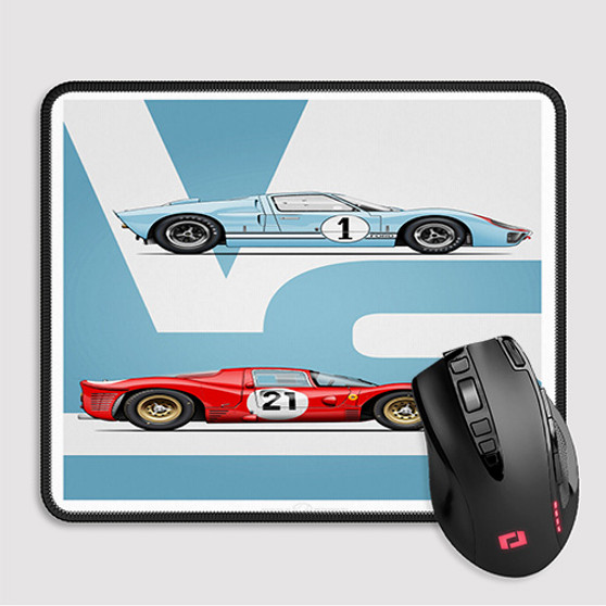 Pastele Ford V Ferrari Art Custom Mouse Pad Awesome Personalized Printed Computer Mouse Pad Desk Mat PC Computer Laptop Game keyboard Pad Premium Non Slip Rectangle Gaming Mouse Pad