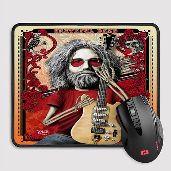 Pastele Grateful Dead Jerry Garcia Custom Mouse Pad Awesome Personalized Printed Computer Mouse Pad Desk Mat PC Computer Laptop Game keyboard Pad Premium Non Slip Rectangle Gaming Mouse Pad