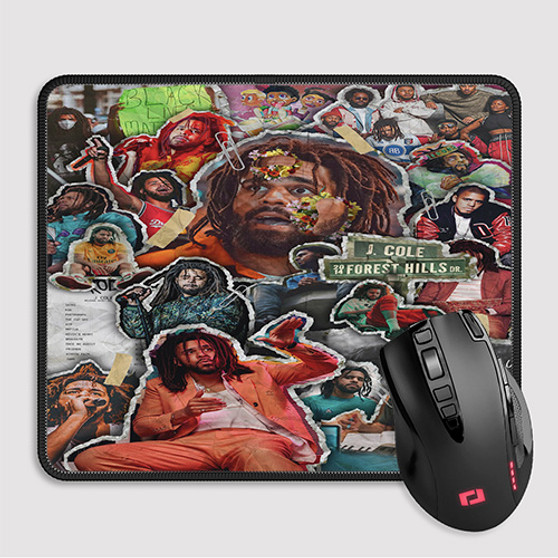 Pastele J Cole Collage Custom Mouse Pad Awesome Personalized Printed Computer Mouse Pad Desk Mat PC Computer Laptop Game keyboard Pad Premium Non Slip Rectangle Gaming Mouse Pad