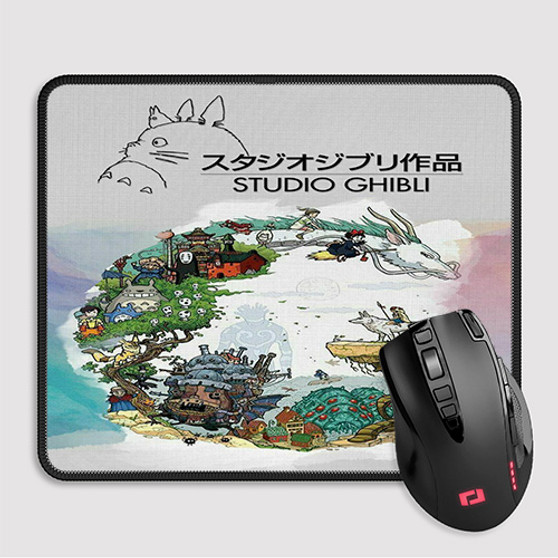 Pastele Studio Ghibli Poster Custom Mouse Pad Awesome Personalized Printed Computer Mouse Pad Desk Mat PC Computer Laptop Game keyboard Pad Premium Non Slip Rectangle Gaming Mouse Pad