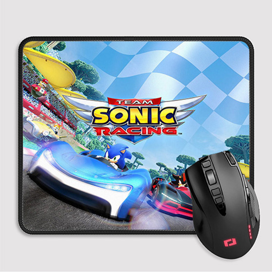 Pastele Team Sonic Racing Custom Mouse Pad Awesome Personalized Printed Computer Mouse Pad Desk Mat PC Computer Laptop Game keyboard Pad Premium Non Slip Rectangle Gaming Mouse Pad