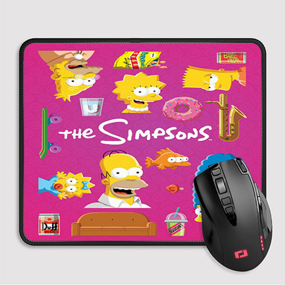 Pastele The Simpsons 2022 Custom Mouse Pad Awesome Personalized Printed Computer Mouse Pad Desk Mat PC Computer Laptop Game keyboard Pad Premium Non Slip Rectangle Gaming Mouse Pad