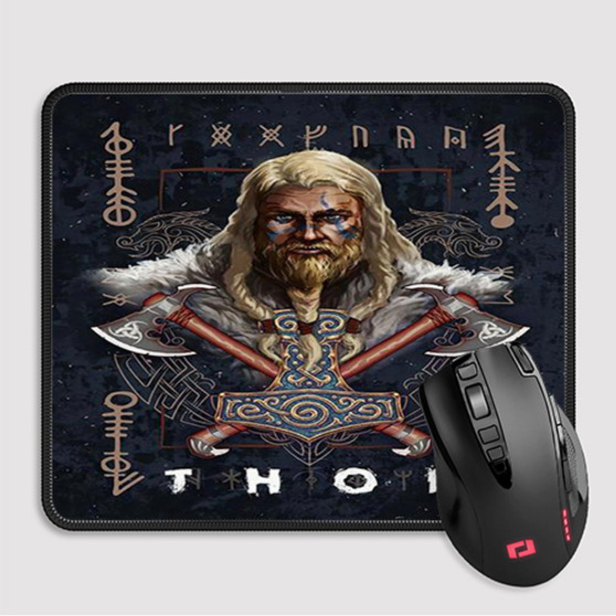 Pastele Thor Asgard Custom Mouse Pad Awesome Personalized Printed Computer Mouse Pad Desk Mat PC Computer Laptop Game keyboard Pad Premium Non Slip Rectangle Gaming Mouse Pad