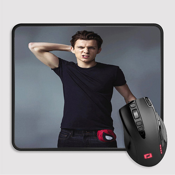 Pastele Tom Holland Custom Mouse Pad Awesome Personalized Printed Computer Mouse Pad Desk Mat PC Computer Laptop Game keyboard Pad Premium Non Slip Rectangle Gaming Mouse Pad