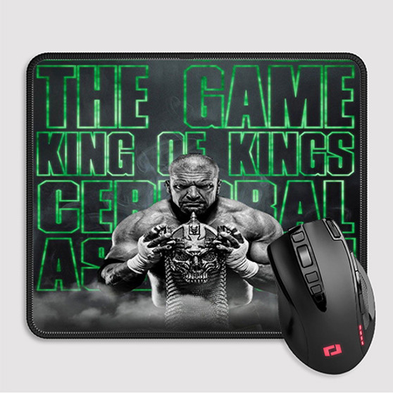Pastele Triple H King of Kings Custom Mouse Pad Awesome Personalized Printed Computer Mouse Pad Desk Mat PC Computer Laptop Game keyboard Pad Premium Non Slip Rectangle Gaming Mouse Pad