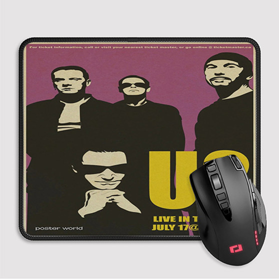 Pastele U2 Vintage Custom Mouse Pad Awesome Personalized Printed Computer Mouse Pad Desk Mat PC Computer Laptop Game keyboard Pad Premium Non Slip Rectangle Gaming Mouse Pad