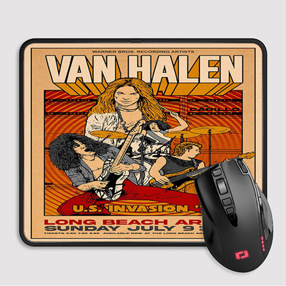 Pastele Van Halen Tour Custom Mouse Pad Awesome Personalized Printed Computer Mouse Pad Desk Mat PC Computer Laptop Game keyboard Pad Premium Non Slip Rectangle Gaming Mouse Pad