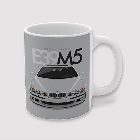 Pastele BMW M5 E39 Titanium Silver Custom Ceramic Mug Awesome Personalized Printed 11oz 15oz 20oz Ceramic Cup Coffee Tea Milk Drink Bistro Wine Travel Party White Mugs With Grip Handle