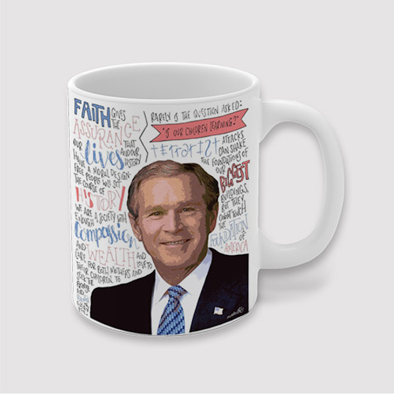 Pastele Qeorge W Bush Quotes Custom Ceramic Mug Awesome Personalized Printed 11oz 15oz 20oz Ceramic Cup Coffee Tea Milk Drink Bistro Wine Travel Party White Mugs With Grip Handle