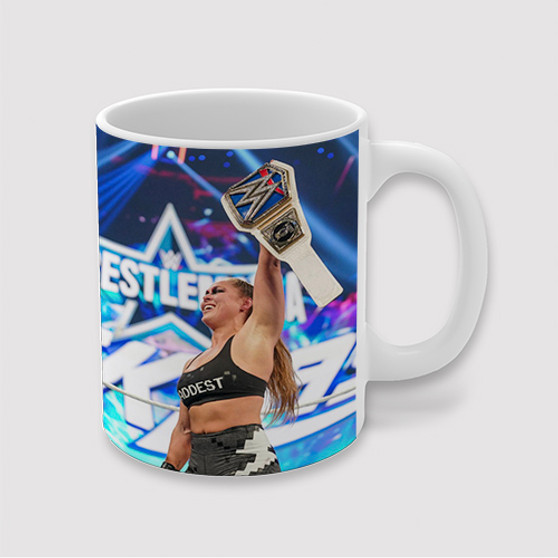 Pastele Ronda Rousey WWE Wrestle Mania Champion jpeg Custom Ceramic Mug Awesome Personalized Printed 11oz 15oz 20oz Ceramic Cup Coffee Tea Milk Drink Bistro Wine Travel Party White Mugs With Grip Handle