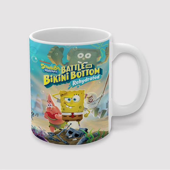 Pastele Sponge Bob Square Pants Battle for Bikini Bottom Rehydrated Custom Ceramic Mug Awesome Personalized Printed 11oz 15oz 20oz Ceramic Cup Coffee Tea Milk Drink Bistro Wine Travel Party White Mugs With Grip Handle