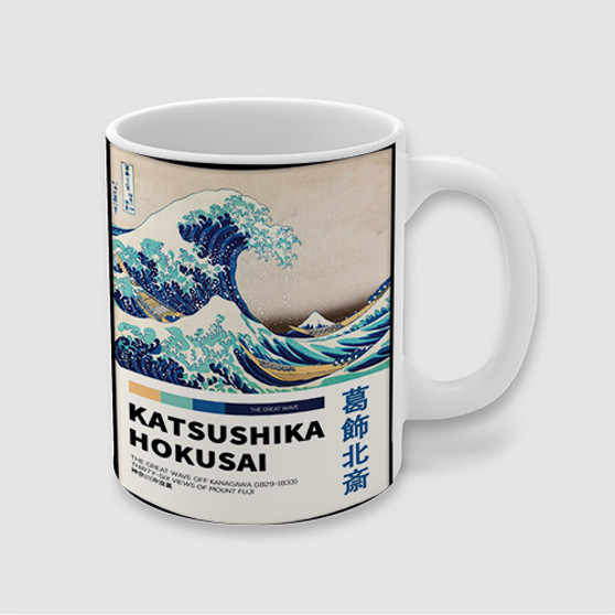 Pastele The Great Wave Of Kanagawa Custom Ceramic Mug Awesome Personalized Printed 11oz 15oz 20oz Ceramic Cup Coffee Tea Milk Drink Bistro Wine Travel Party White Mugs With Grip Handle