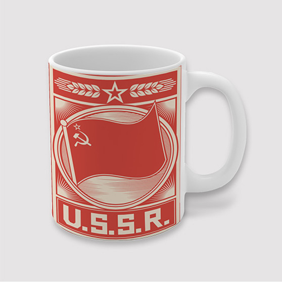 Pastele USSR Poster Custom Ceramic Mug Awesome Personalized Printed 11oz 15oz 20oz Ceramic Cup Coffee Tea Milk Drink Bistro Wine Travel Party White Mugs With Grip Handle