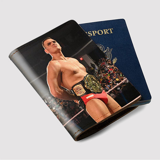 Pastele Gunther WWE Wrestle Mania Custom Passport Wallet Case With Credit Card Holder Awesome Personalized PU Leather Travel Trip Vacation Baggage Cover
