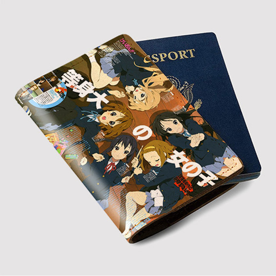 Pastele K On Anime Manga Collage Custom Passport Wallet Case With Credit Card Holder Awesome Personalized PU Leather Travel Trip Vacation Baggage Cover