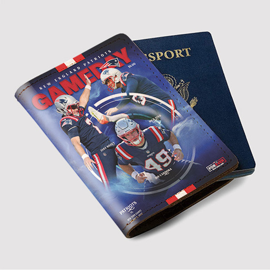 Pastele New England Patriots NFL 2022 Custom Passport Wallet Case With Credit Card Holder Awesome Personalized PU Leather Travel Trip Vacation Baggage Cover