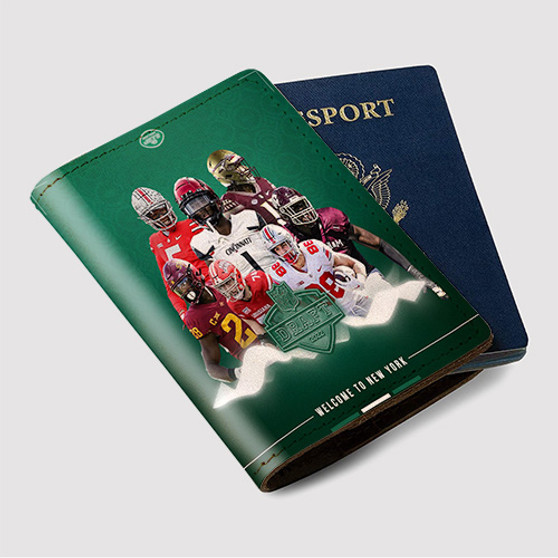 Pastele New York Jets NFL 2022 Custom Passport Wallet Case With Credit Card Holder Awesome Personalized PU Leather Travel Trip Vacation Baggage Cover
