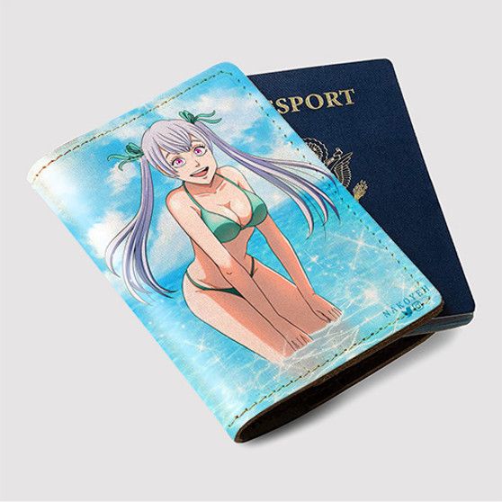 Pastele Noelle Silva Black Clover Sword of The Wizard King Custom Passport Wallet Case With Credit Card Holder Awesome Personalized PU Leather Travel Trip Vacation Baggage Cover