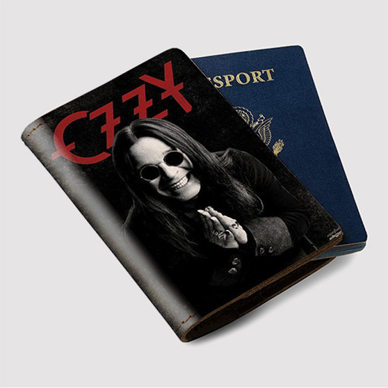 Pastele Ozzy Ozbourne Black Sabbath Custom Passport Wallet Case With Credit Card Holder Awesome Personalized PU Leather Travel Trip Vacation Baggage Cover