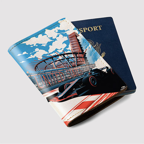 Pastele United States Grand Prix Circuit Of The Americas Custom Passport Wallet Case With Credit Card Holder Awesome Personalized PU Leather Travel Trip Vacation Baggage Cover