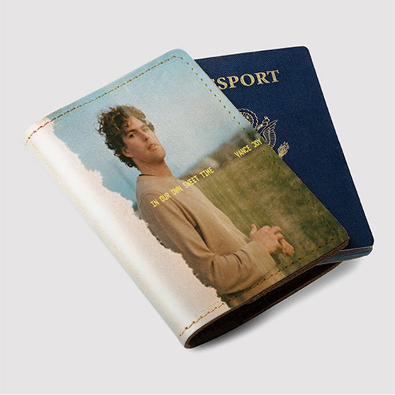 Pastele Vance Joy In Our Own Sweet Time Custom Passport Wallet Case With Credit Card Holder Awesome Personalized PU Leather Travel Trip Vacation Baggage Cover