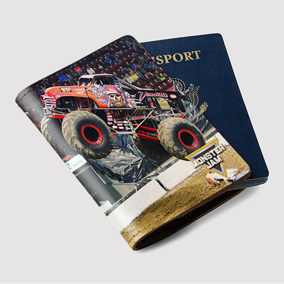 Pastele Vendetta Monster Truck Custom Passport Wallet Case With Credit Card Holder Awesome Personalized PU Leather Travel Trip Vacation Baggage Cover