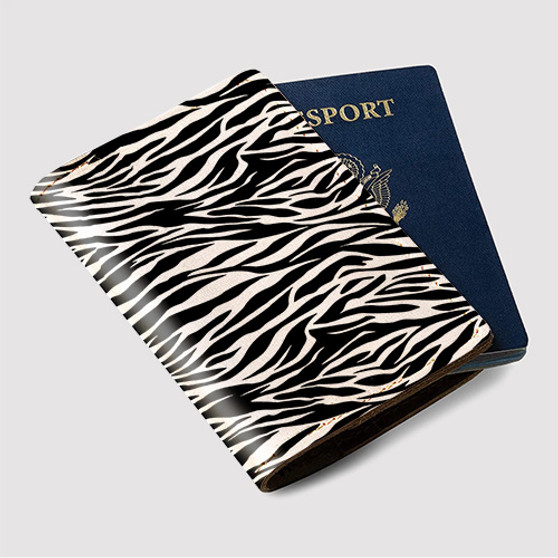 Pastele Zebra Skin Custom Passport Wallet Case With Credit Card Holder Awesome Personalized PU Leather Travel Trip Vacation Baggage Cover