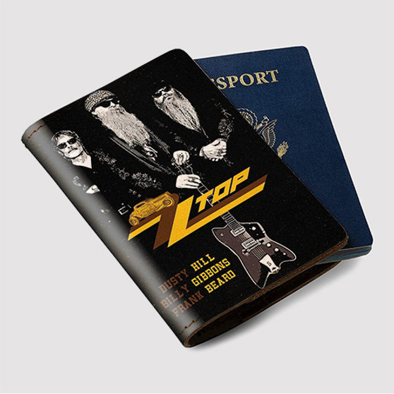 Pastele Zz Top Good Custom Passport Wallet Case With Credit Card Holder Awesome Personalized PU Leather Travel Trip Vacation Baggage Cover