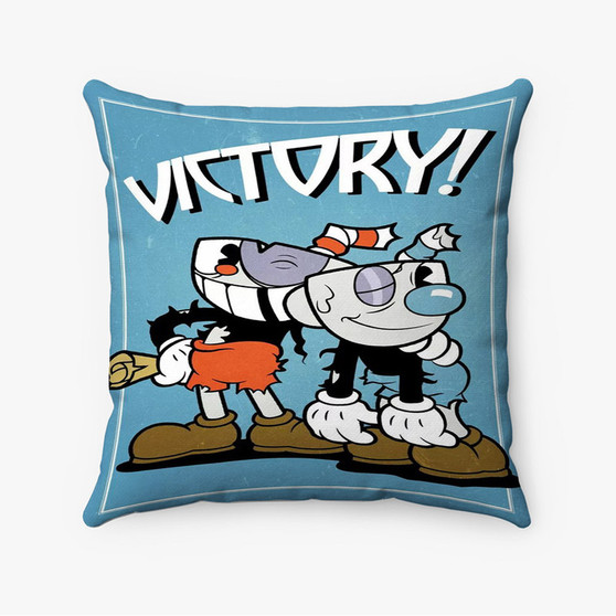 Pastele Cuphead Victory Custom Pillow Case Awesome Personalized Spun Polyester Square Pillow Cover Decorative Cushion Bed Sofa Throw Pillow Home Decor