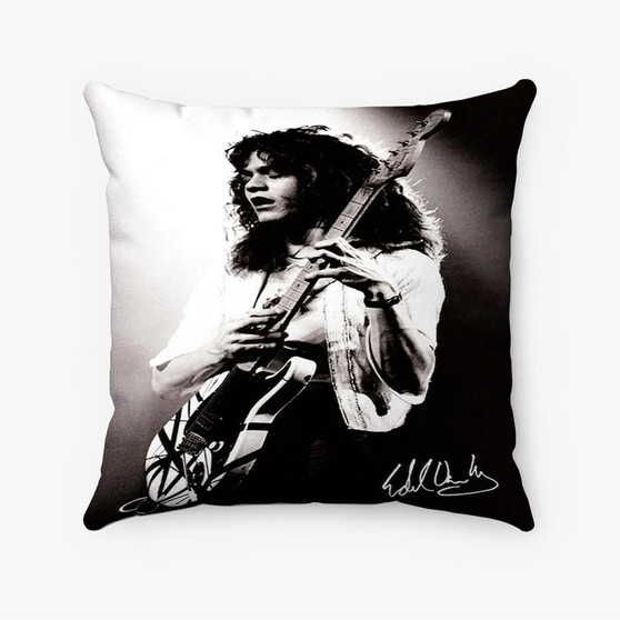 Pastele Eddie Van Halen Signed Custom Pillow Case Awesome Personalized Spun Polyester Square Pillow Cover Decorative Cushion Bed Sofa Throw Pillow Home Decor