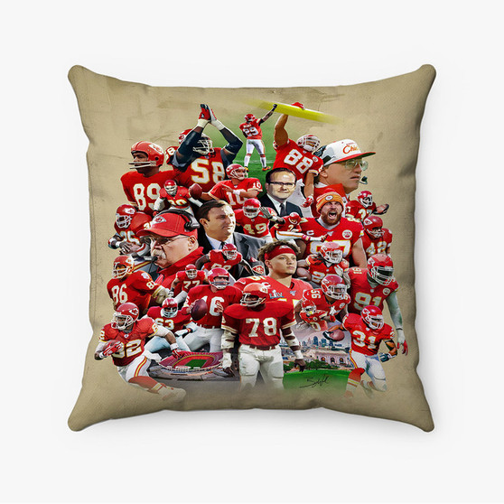 Pastele Kansas City Chiefs NFL 2022 Custom Pillow Case Awesome Personalized Spun Polyester Square Pillow Cover Decorative Cushion Bed Sofa Throw Pillow Home Decor