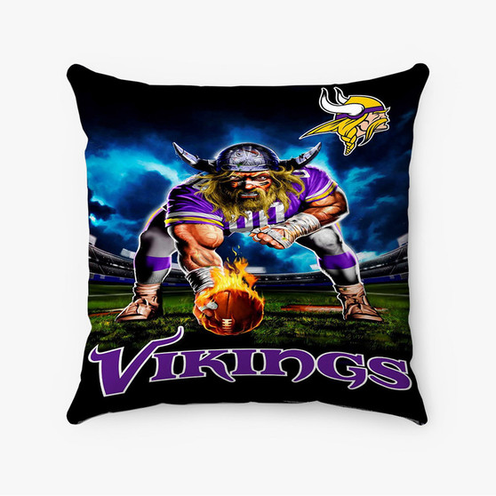 Pastele Minnesota Vikings NFL 2022 Custom Pillow Case Awesome Personalized Spun Polyester Square Pillow Cover Decorative Cushion Bed Sofa Throw Pillow Home Decor