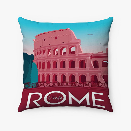 Pastele Rome Italy Custom Pillow Case Awesome Personalized Spun Polyester Square Pillow Cover Decorative Cushion Bed Sofa Throw Pillow Home Decor